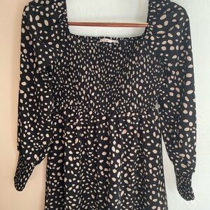 Mi Ami Black and Cream Long Sleeve Dress.